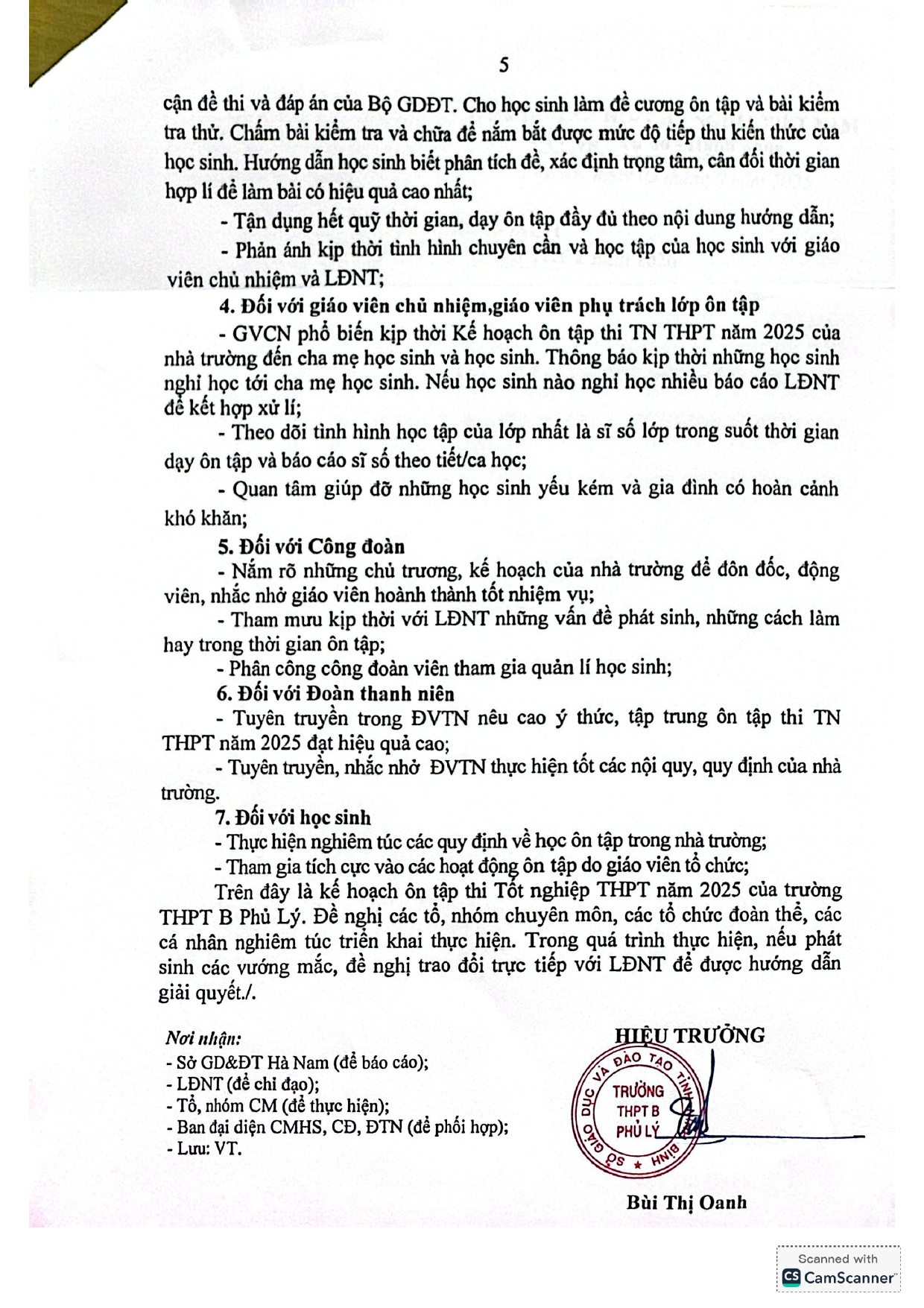 KẾ HOẠCH ÔN THI  TỐT NGHIỆP THPT NĂM HỌC 2025