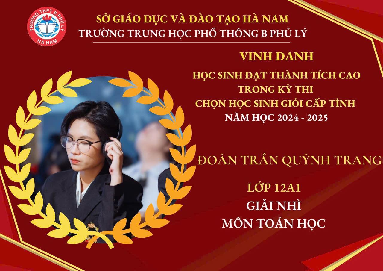 Vinh danh các bạn học sinh đạt thành tích trong kỳ thi HSG cấp tỉnh